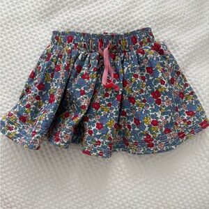 Mini Boden corduroy pleated floral toddler skirt 3-4 years